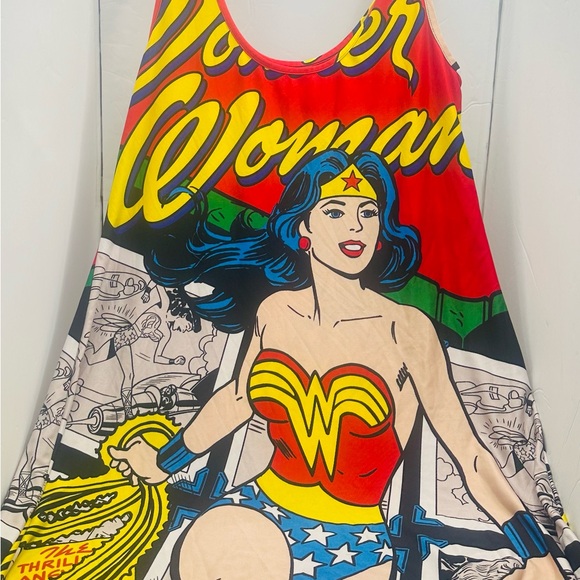 HALLOWEEN READY WONDER WOMAN” DRESS /SHEATH POLYESTER SPANDEX BLEND One Size - Picture 1 of 10